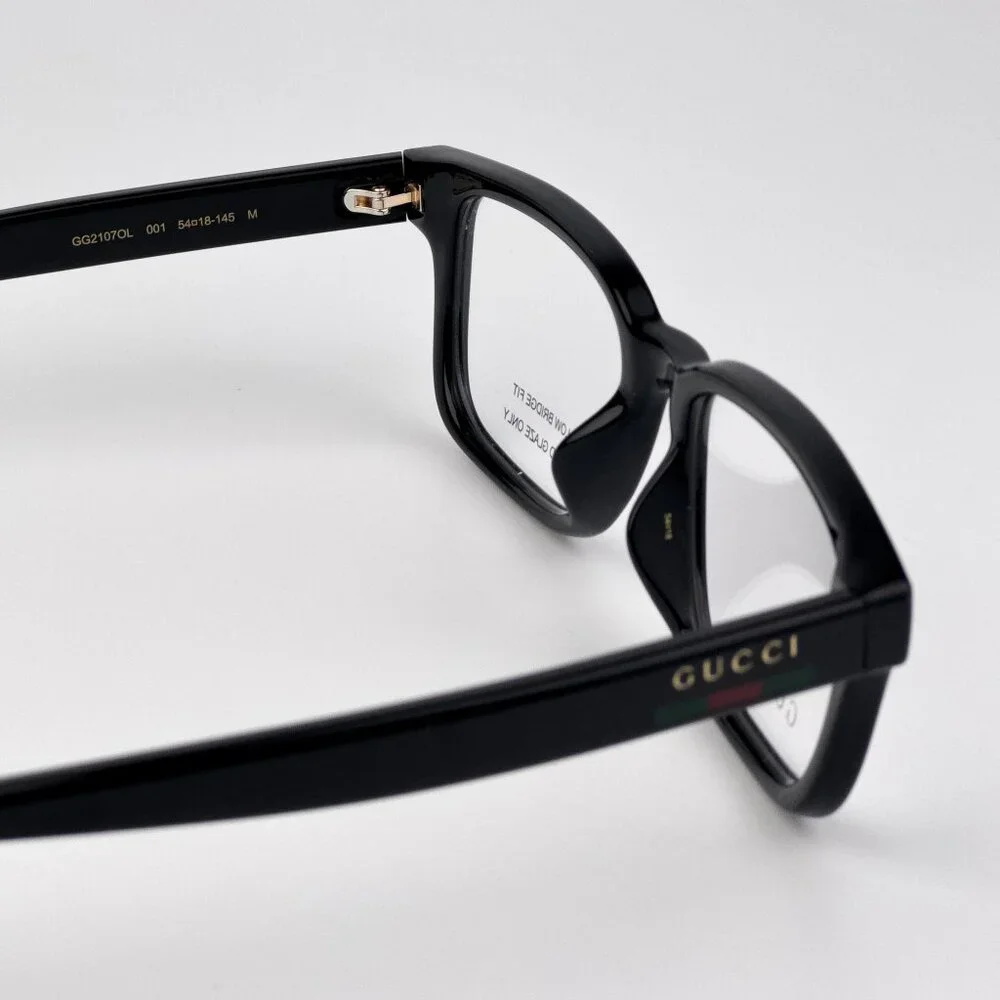 Gucci GG2107OL 001 Unisex Eyeglasses – Black Rectangle